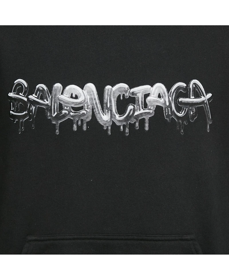 Pre-Owned Balenciaga Men's Unisex Logo Print Cotton Knit Hoodie