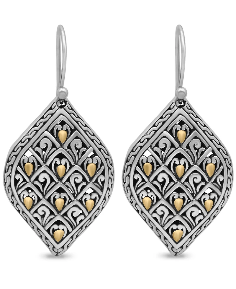Devata Dragon Skin Earrings in Sterling Silver and 18K Gold