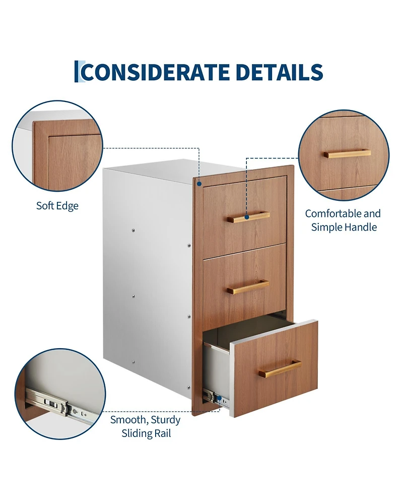 homfan Stainless Steel Storage Cabinet