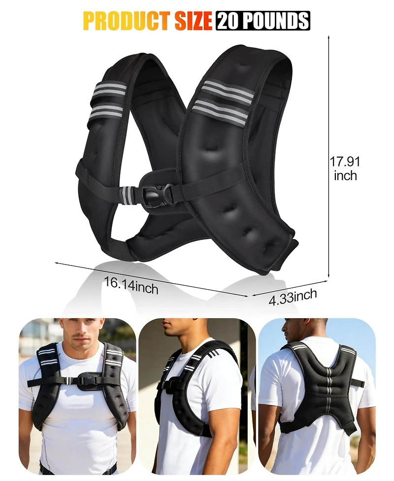 Aofar Weighted Vest Adjustable Running Workout Jogging Walking