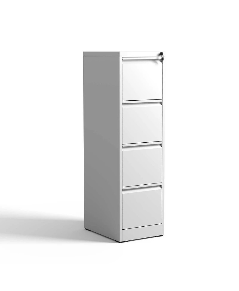 Boyel Living 4 Drawer Metal Vertical File Cabinet with Lock Office Home Steel Vertical File Cabinet for A4 Legal/Letter Size