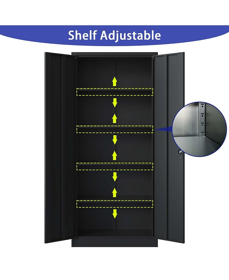 Boyel Living 72"H Metal Garage Storage Cabinet, Tall Cabinets for Garage Storage Systems Lockable File Cabinet for Home Office, Classroom/Pantry