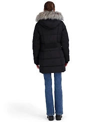 Nautica Women's Faux-Fur-Trim Hooded Puffer Coat