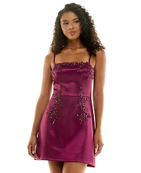 Seni & Cade Juniors' Embroidered Applique A-Line Mini Dress