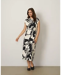 Cable & Gauge Women's Pleat Detail Maxi Dress