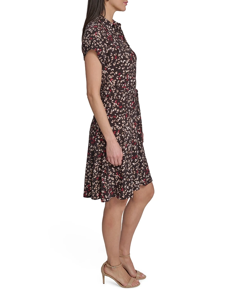 Tommy Hilfiger Women's Short-Sleeve Self-Tie Jersey Shirtdress