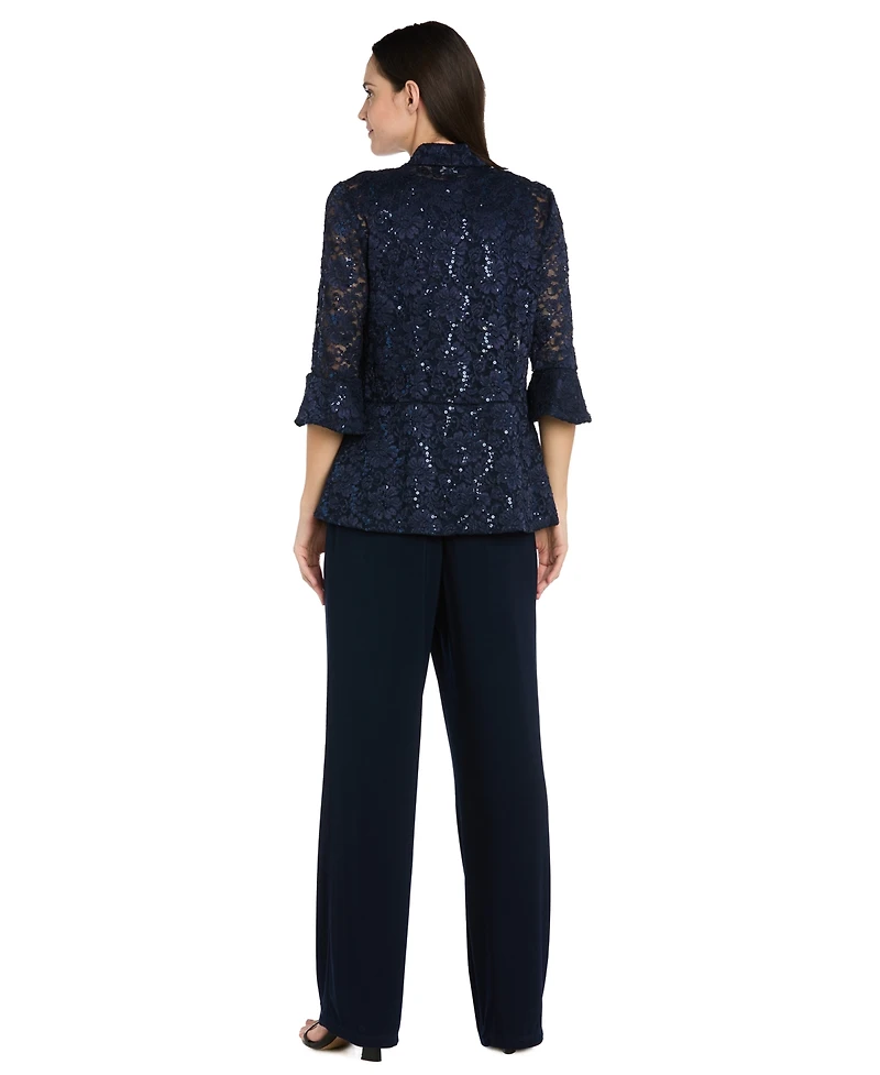 R & M Richards Petite Top, Jacket Pants, 3-Piece Set