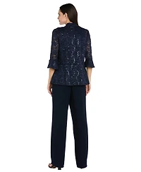 R & M Richards Petite Top, Jacket Pants, 3-Piece Set