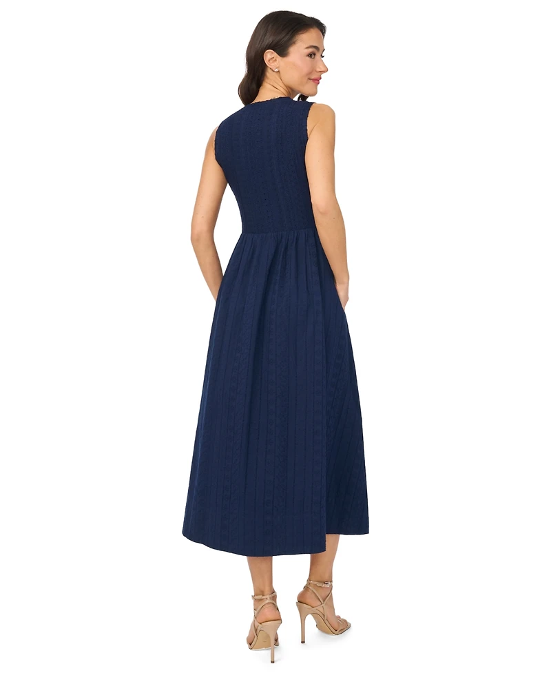 CeCe Women's Sleeveless Crewneck Midi Dress