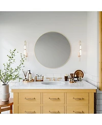 Laoties 36" Large Round Wall Mirror, Modern Metal Circle Vanity Mirror for Bathroom, Entryway