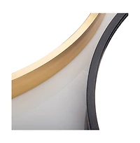 Laoties 24" Wall Mounted Round Mirror with Brushed Aluminum Frame for Bathroom, Entryway, Living Room