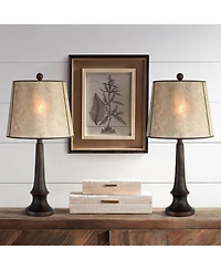 Franklin Iron Works Naomi 25" Tall Industrial Farmhouse Table Lamps, Set of 2