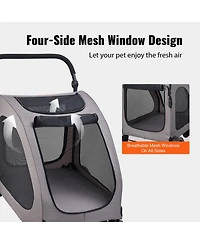 Vevor Pet Stroller 4-Wheels Dog Stroller Carrier 160lbs Weight Capacity Portable
