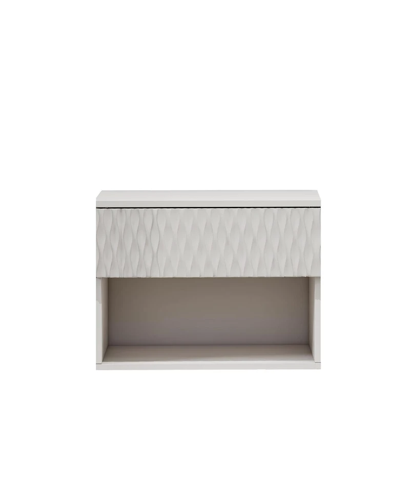 Streamdale Furniture Set of 2 Modern Wall-Mounted Nightstands with Drawer and Open Shelf