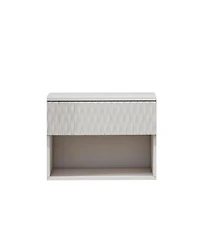 Streamdale Furniture Set of 2 Modern Wall-Mounted Nightstands with Drawer and Open Shelf