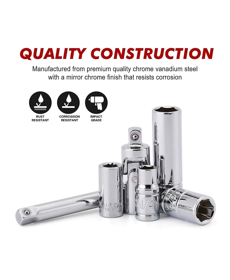 Xdovet Socket Set Sae Metric Ratchet Extension Universal Joint 94pieces