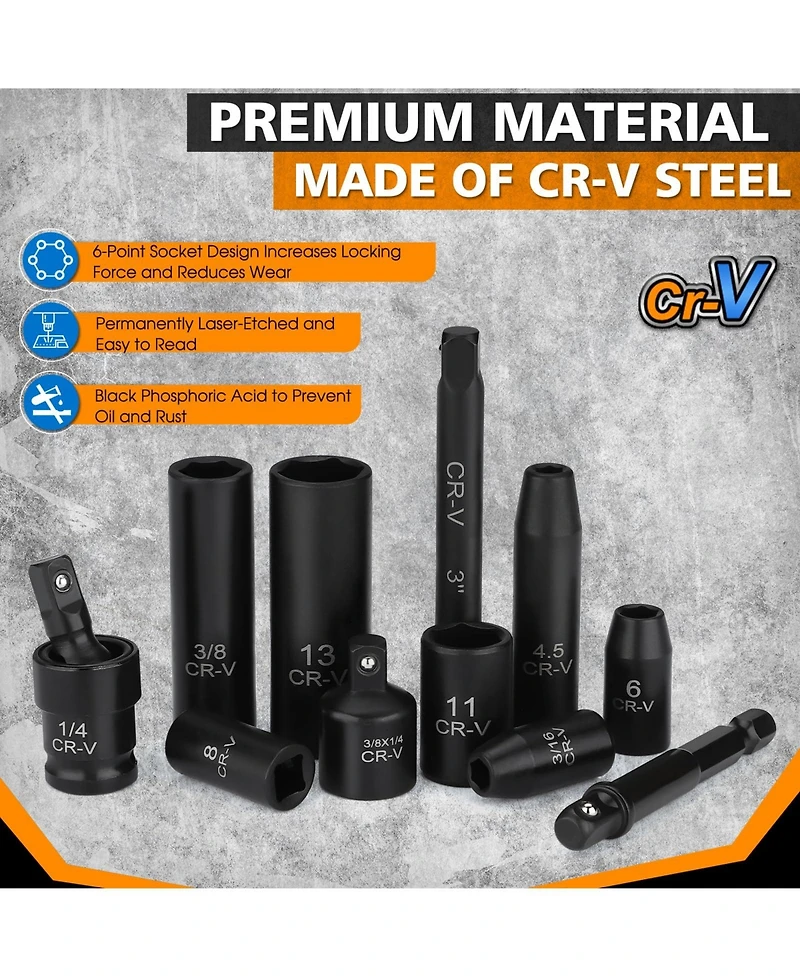Xdovet 1/4inches Drive 56-Piece Impact Socket Set Sae Metric Ratchet