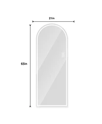 Laoties 65" x 21" Led Full Length Mirror, Arched Lighted Dressing Mirror for Bedroom, Makeup Room and Closet
