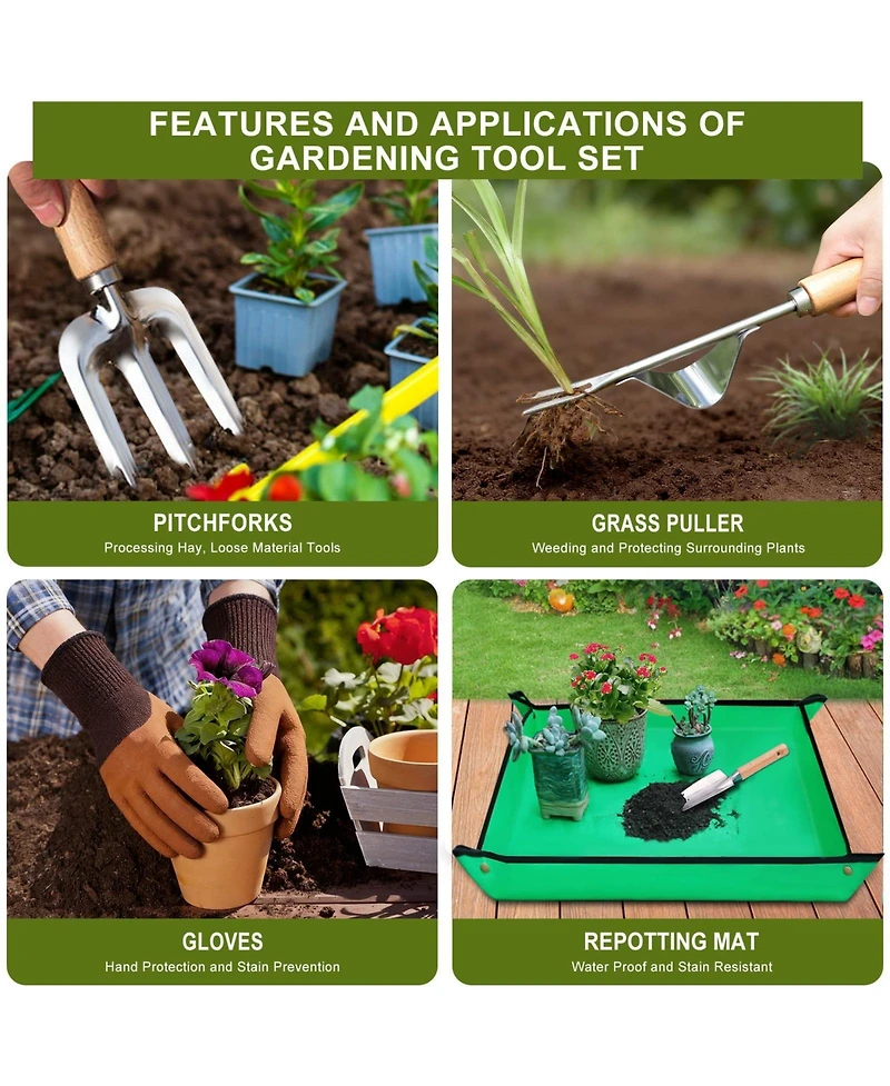 Xdovet Gardening Tools Set Hand Spades Stainless Steel Kit