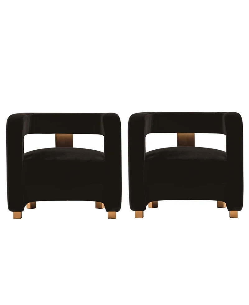 Manhattan Comfort Amirah 2-Piece Velvet Upholstered Lounge Accent Chairs