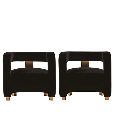 Manhattan Comfort Amirah 2-Piece Velvet Upholstered Lounge Accent Chairs