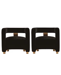 Manhattan Comfort Amirah 2-Piece Velvet Upholstered Lounge Accent Chairs