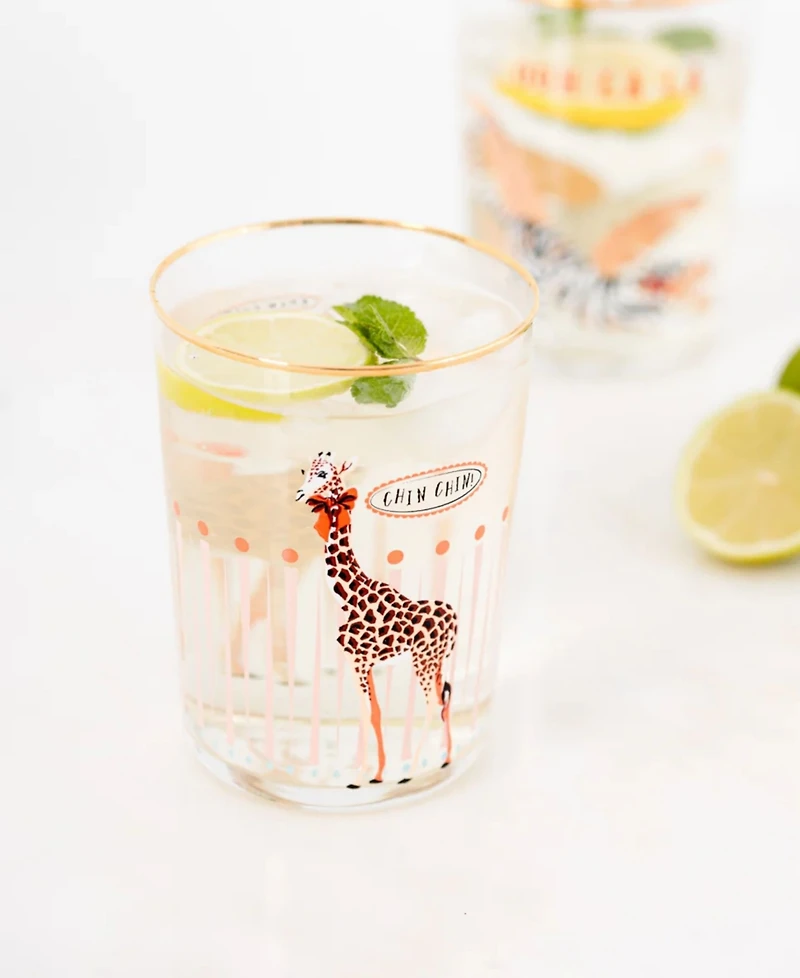 Yvonne Ellen Giraffe Hi Ball Glasses, Set of 4