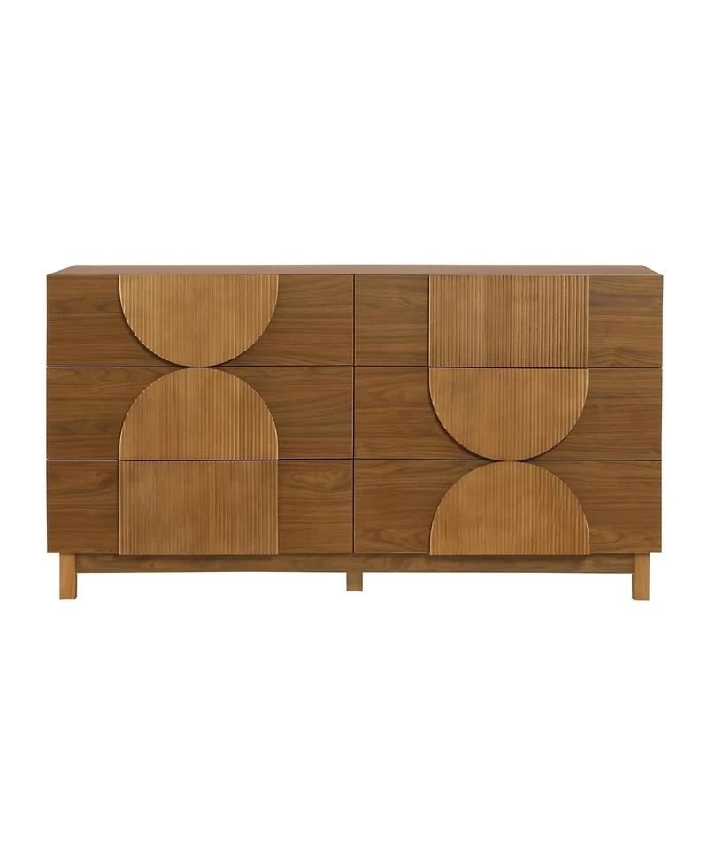 Clihome Modern 6-Drawer Storage Chest Dresser for Bedroom