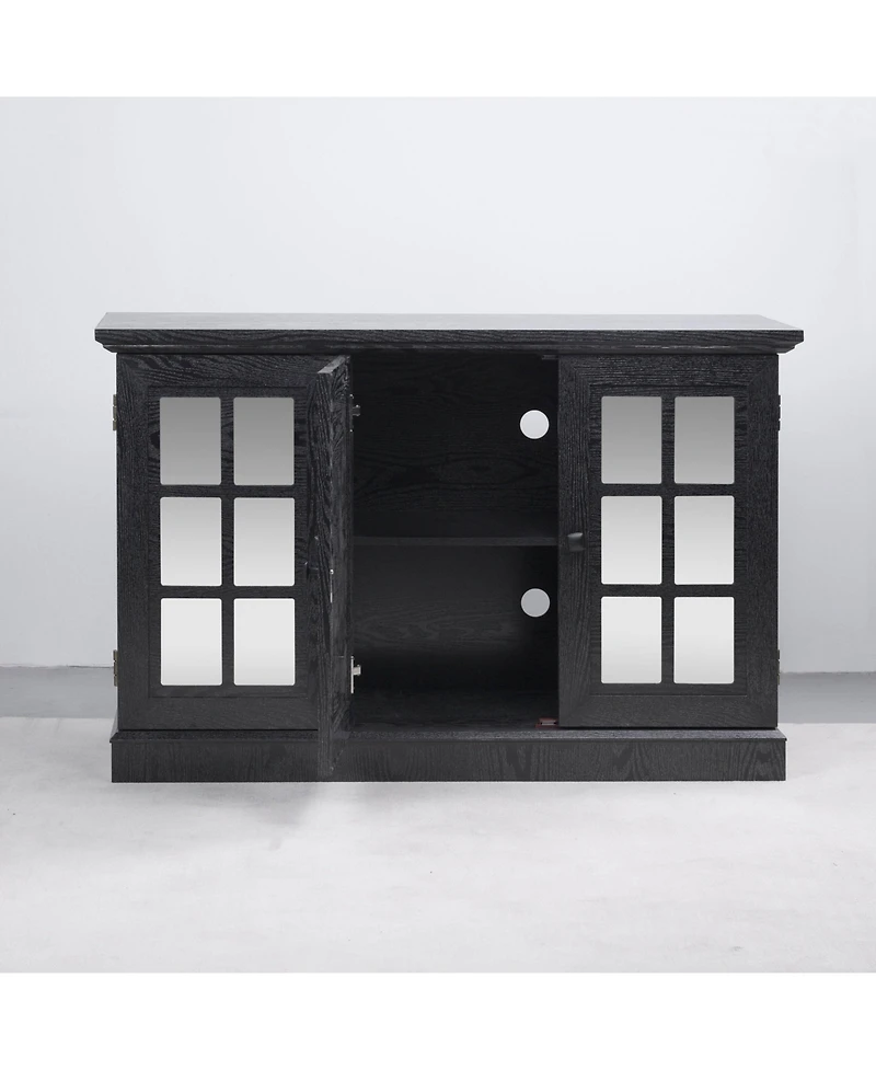 Sailvan 3 Mirrored Acrylic Door Storage Cabinet, Wide Sideboard with Adjustable Shelves