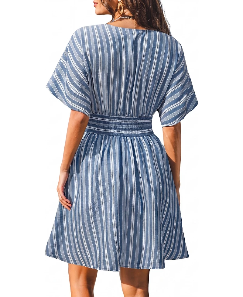 Cupshe Women's Here for It Striped Mini Beach Dress