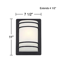John Timberland Habitat Modern Industrial Outdoor Wall Light Fixtures Set of 2 Metal 11inch Frosted Glass for Post Exterior Barn Deck