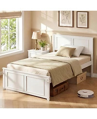 Slickblue Modern Platform Bed Frame with Wooden Headboard