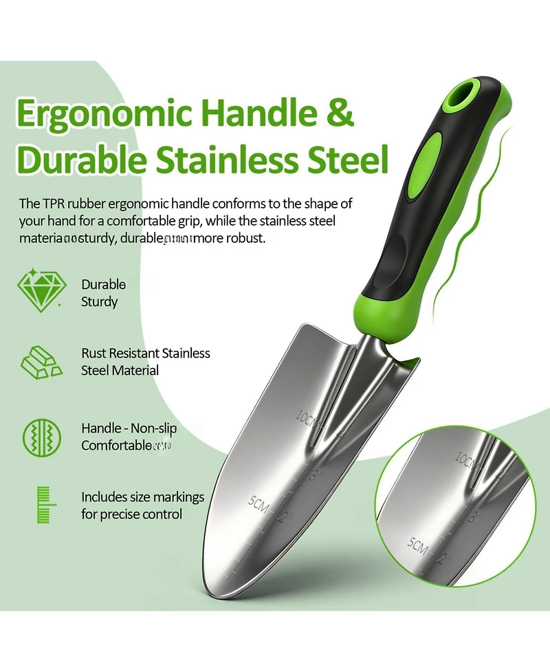 Xdovet Garden Tool Set Stainless Steel 9-Piece Rubber Handle Bag