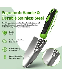Xdovet Garden Tool Set Stainless Steel 9-Piece Rubber Handle Bag