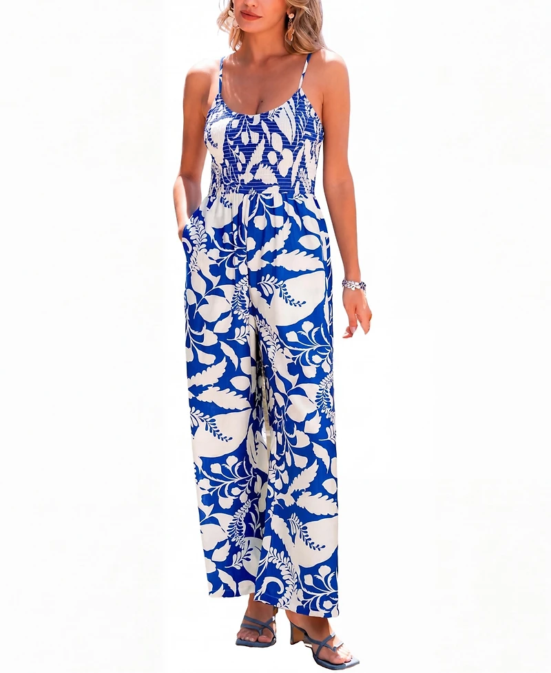 Cupshe Women's Sea Salt Tropical Jumpsuit
