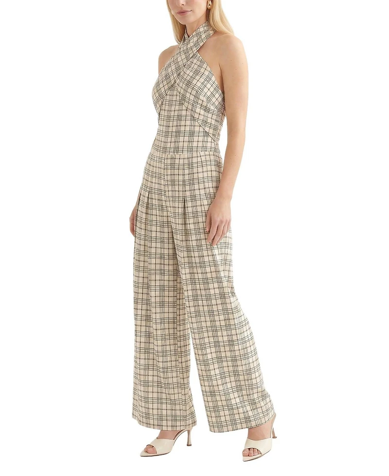 Lily and Lionel London Women's Ardern Halterneck Check Culotte Jumpsuit