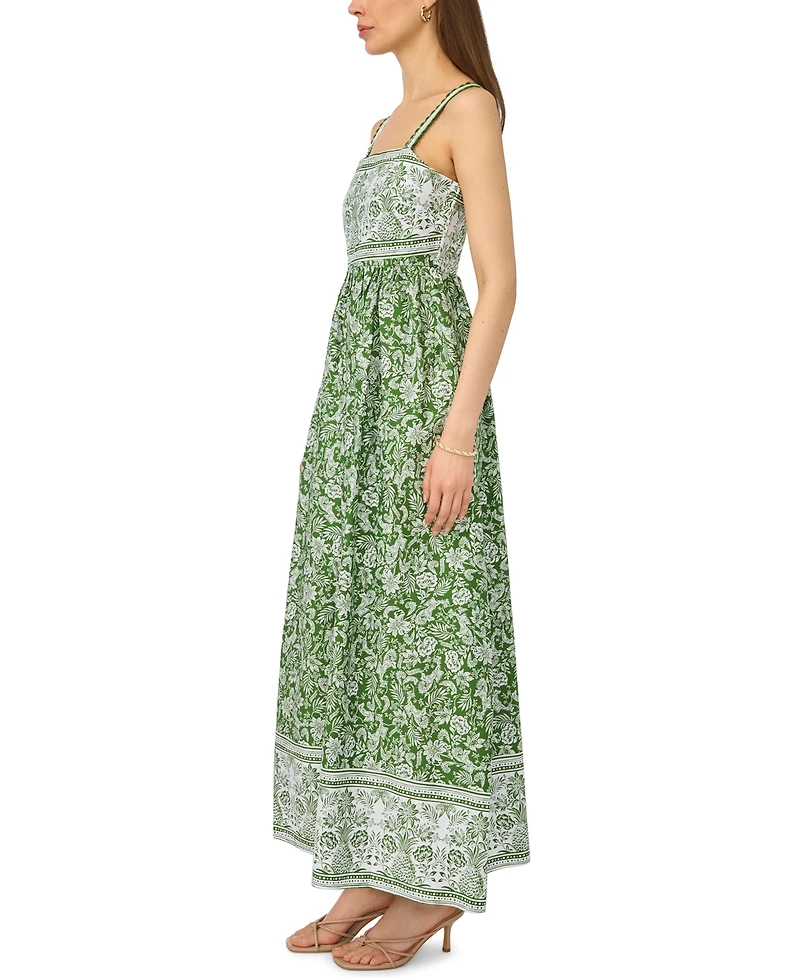 CeCe Women's Strap Trim Combo Midi Dress