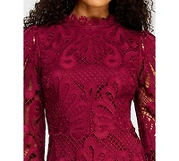 Alex & Sophia Women's Mock Neck Short Dress