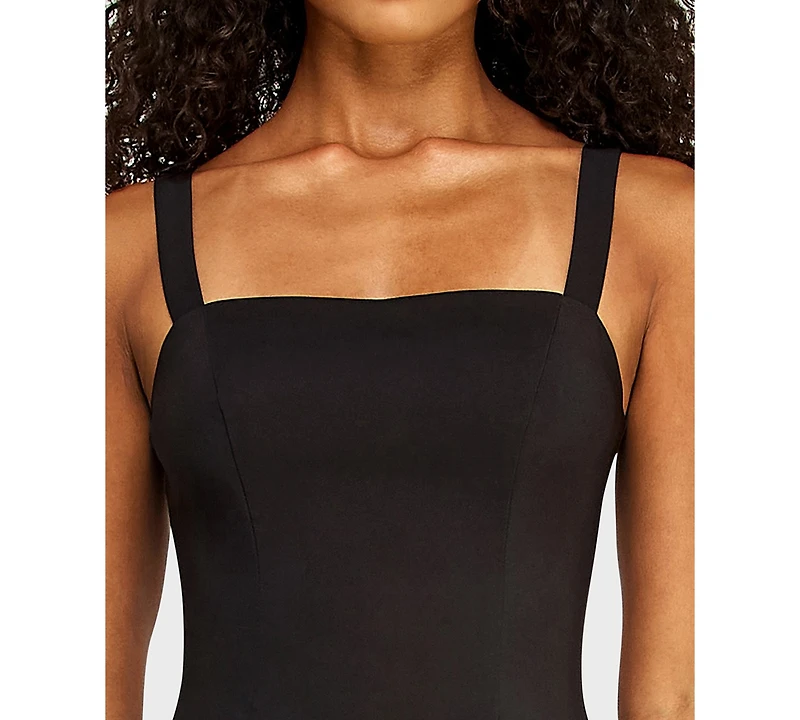 Alex & Sophia Juniors' Square Neck Pleated Mini Dress