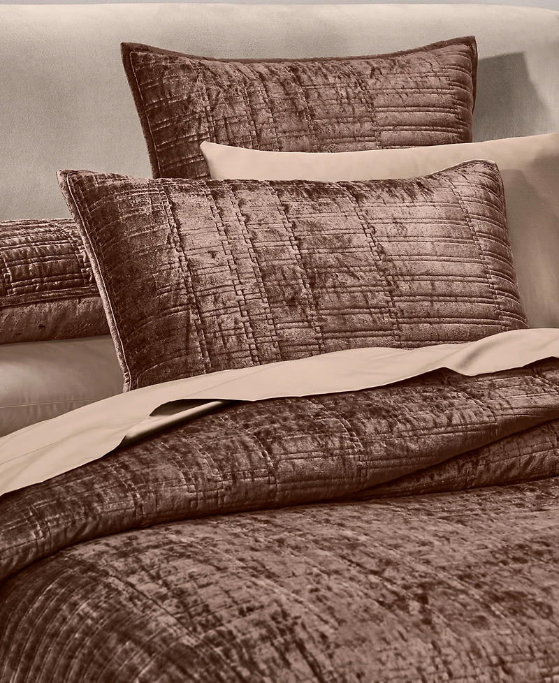 Hotel Collection Bevel Velvet Quilted 3-Piece Coverlet Set, Full/Queen, Macy's Exclusive