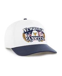 '47 Brand Men's White, Navy New York Yankees Americana Eagle Hitch Adjustable Hat