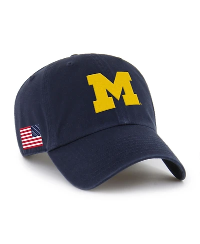 '47 Brand Men's Navy Michigan Wolverines Americana Heritage Clean Up Adjustable Hat