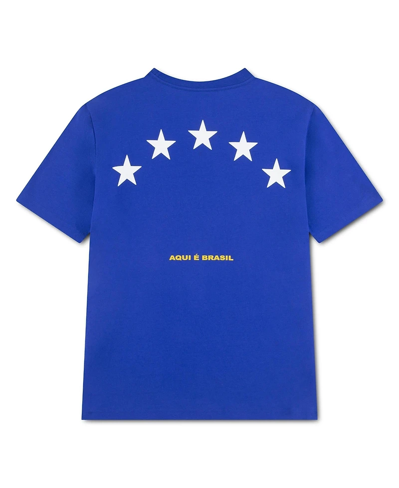 Jordan Big Boys and Girls Royal Brazil National Team 5-Star Logo T-Shirt
