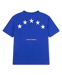 Jordan Big Boys and Girls Royal Brazil National Team 5-Star Logo T-Shirt