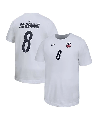 Nike Big Boys and Girls Weston McKennie White Usmnt Home Player Name & Number T-Shirt