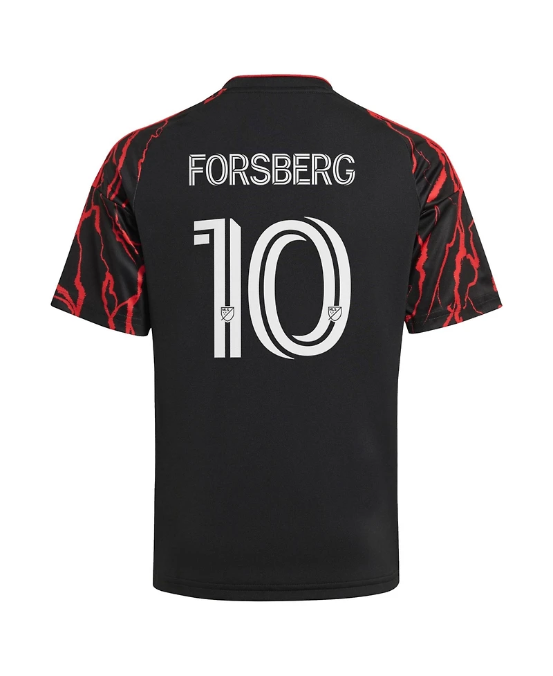 Adidas Big Boys and Girls Emil Forsberg Black New York Red Bulls 2026 The Rooted Kit Replica Jersey