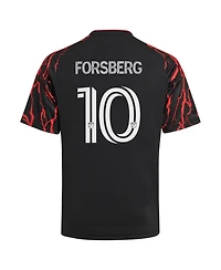 Adidas Big Boys and Girls Emil Forsberg Black New York Red Bulls 2026 The Rooted Kit Replica Jersey