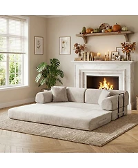 Maison Boucle 78.74'' Wide Convertible Sleeper Sofa Bed, 3 Seater, Daybed