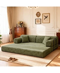 Maison Boucle 78.74'' Wide Boucle Convertible Sleeper Sofa Bed, 3 Seater, Daybed