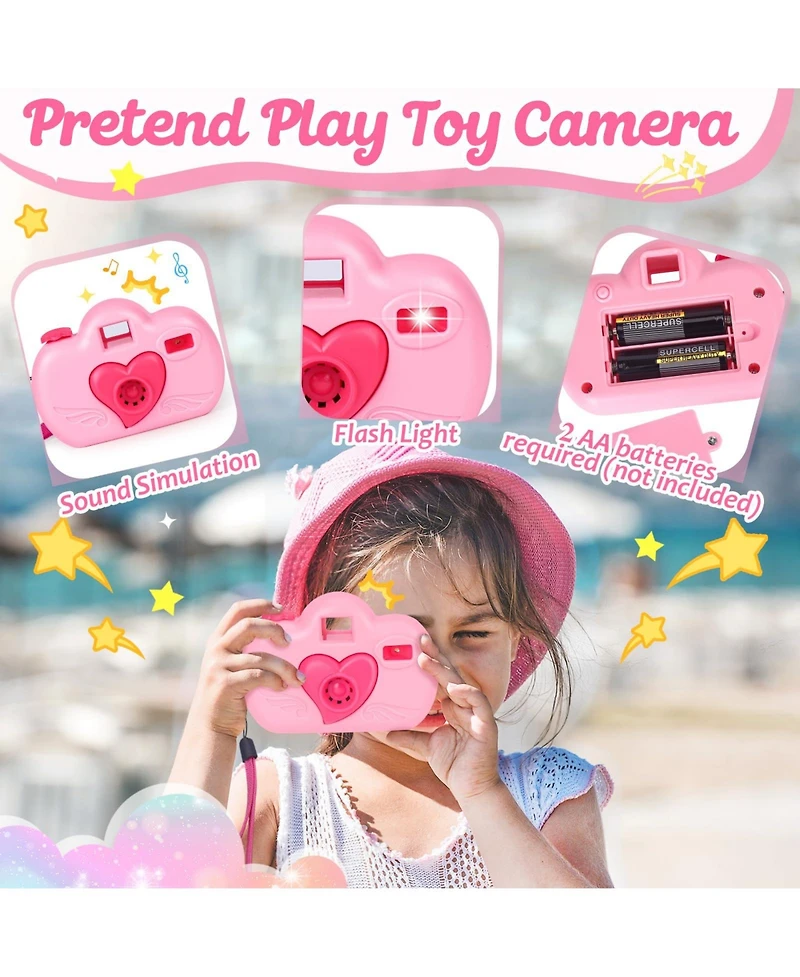 Gnuadz Play Purse Set Princess Trip Pretend Handbag Camera Phone Wallet Makeup Travel Toys 3 plus